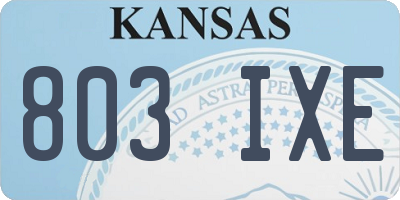 KS license plate 803IXE