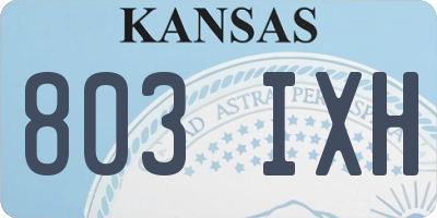 KS license plate 803IXH