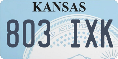 KS license plate 803IXK