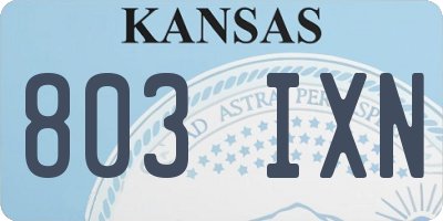 KS license plate 803IXN