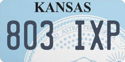 KS license plate 803IXP