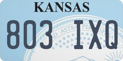 KS license plate 803IXQ