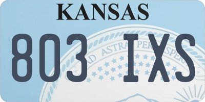 KS license plate 803IXS