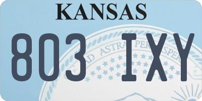 KS license plate 803IXY