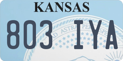 KS license plate 803IYA