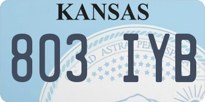KS license plate 803IYB