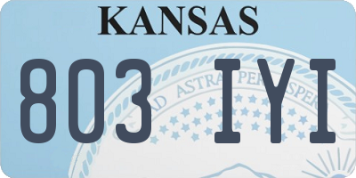 KS license plate 803IYI