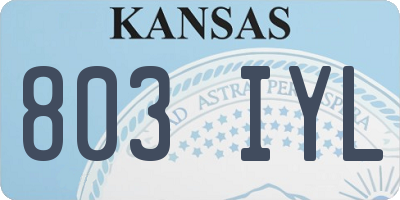 KS license plate 803IYL