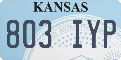 KS license plate 803IYP