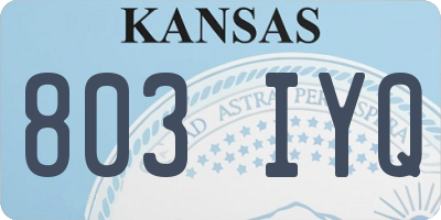 KS license plate 803IYQ