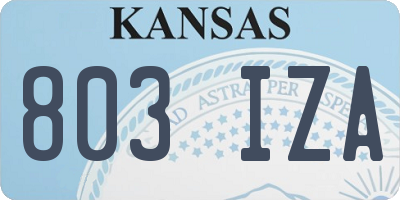 KS license plate 803IZA