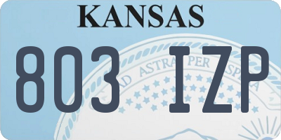 KS license plate 803IZP
