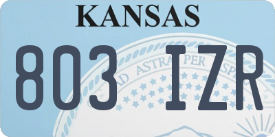 KS license plate 803IZR