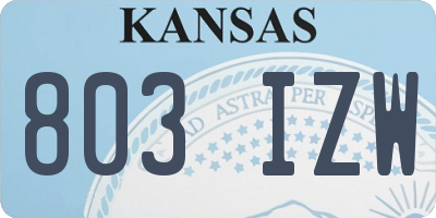 KS license plate 803IZW