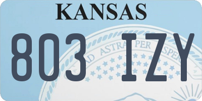 KS license plate 803IZY