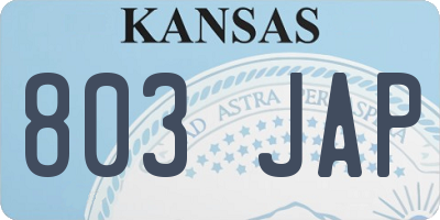 KS license plate 803JAP