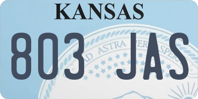 KS license plate 803JAS