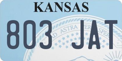 KS license plate 803JAT