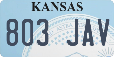 KS license plate 803JAV