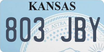 KS license plate 803JBY