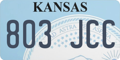 KS license plate 803JCC