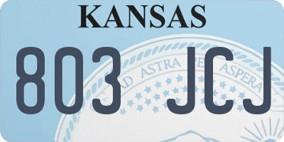 KS license plate 803JCJ