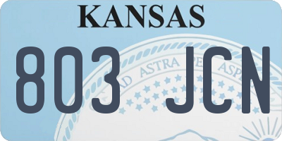 KS license plate 803JCN