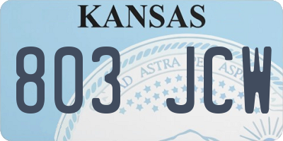 KS license plate 803JCW