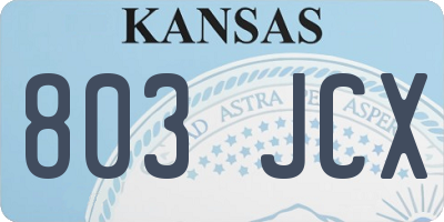 KS license plate 803JCX