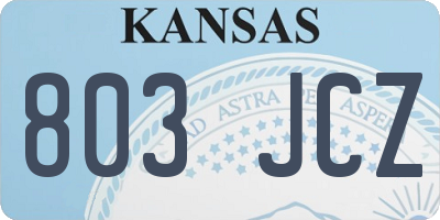 KS license plate 803JCZ