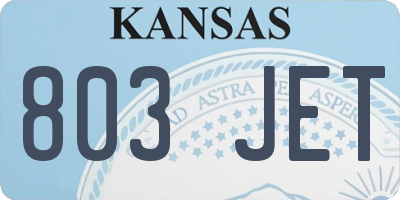 KS license plate 803JET