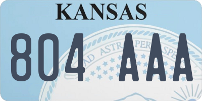 KS license plate 804AAA