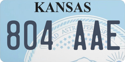 KS license plate 804AAE