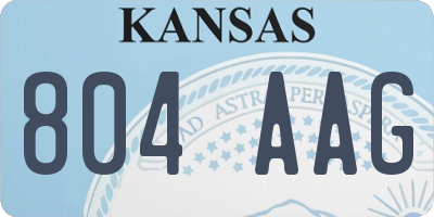 KS license plate 804AAG