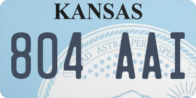 KS license plate 804AAI