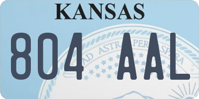 KS license plate 804AAL