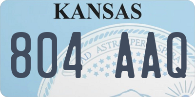 KS license plate 804AAQ