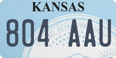 KS license plate 804AAU