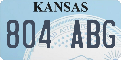 KS license plate 804ABG