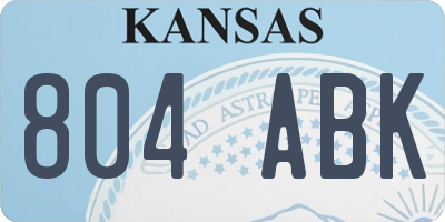 KS license plate 804ABK