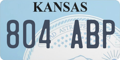 KS license plate 804ABP