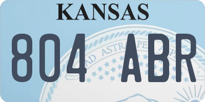 KS license plate 804ABR