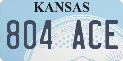 KS license plate 804ACE