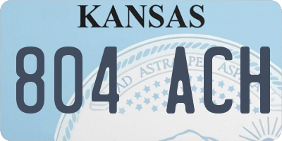KS license plate 804ACH