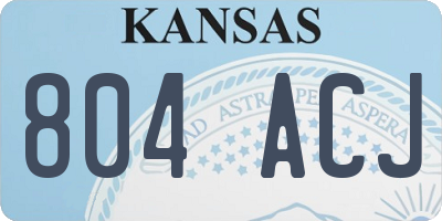KS license plate 804ACJ