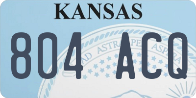 KS license plate 804ACQ