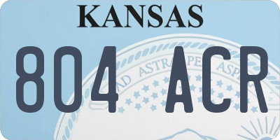 KS license plate 804ACR
