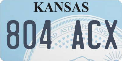 KS license plate 804ACX