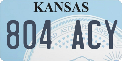 KS license plate 804ACY