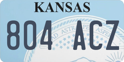 KS license plate 804ACZ